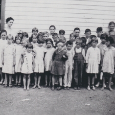 Boxley School c. 1938 - Ruth (Tallest Back Row Center) Sister Ann (Front Row Far Right Barefoot)