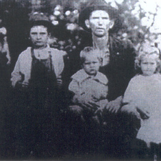 Ruth's Grandpa Isham Kilgore & Grandma Martha w/ their first 4. (L.-R.) Aaron Asberry (Ruth's Dad), Dora, Emma Jane, and Franklin.  c. 1892