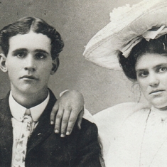 Ruth's Mom & Dad, Berry (b. 1884) and Bessie (b. 1889) Rice Kilgore on their wedding day in 1905.