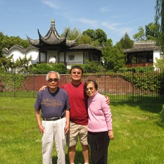 Fu Hai (dad), Boris and Ruth (Mom) in their visit to China.