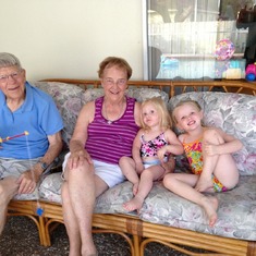Dad, Mom and great granddaughters Bri and Chloe