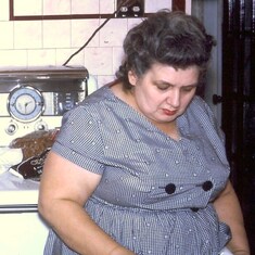 Ruth making Sunday dinner.