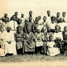 Beautiful Mum (middle front row) flanked by both of my grandfathers. Picture taken during send-forth for Mum by E.C.W.A. Church, Igbaja when she was heading out to join Dad in the US in 1968