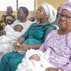 Mummy with her Grand niece Damilola and her husband at their daugher’s naming ceremony November,2020