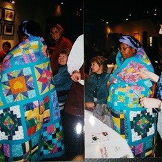 Moms and the Quilting Crew with Wedding Quilt 2005