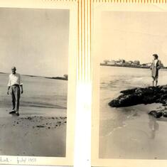 I just found these photos.  Mom and Dad in Maine in 1950 a bit before David was born.