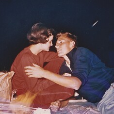 In Love 1957. After waterskiing at the quarry with Jim Lange