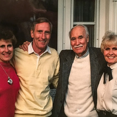 Grandpa Alex's 80th Birthday. From left: Jeanne, Dad, Grandpa, Lou Ellyn