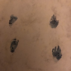 Ryans hand and footprints