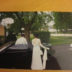 Leaving for prom. One of his many cars. He loved this one.