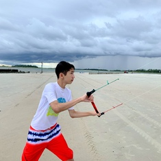 Ryan Practicing with a Kite Board