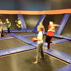 Sky Zone in Syracuse with Max, Uncle Eric & Aunt Dana - Christmas 2014