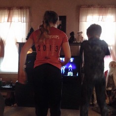 Just Dance on Christmas morning with Mattie & Max - 2014
