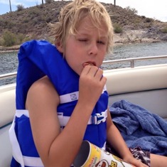 Showing Dad, Aunt Dana, Uncle Eric & Tyson around Lake Pleasant (& eating all the pringles!!)- May 2014