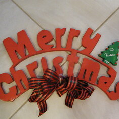 Christmas sign made by Dino