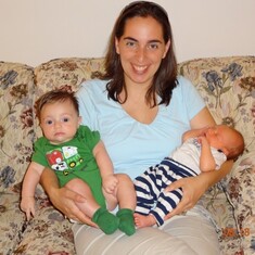 Double duty with Blake and newborn nephew Camden.