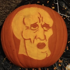 The pumpkin Saff carved in 2019 for Halloween, I have always been in awe of her talent 