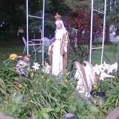 MOM'S SHRINE IN THE BACK YARD OF OUR HOME IN NEWARK, OHIO