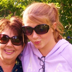 Mom and Katherine Rhys, 2 weeks prior to her passing! Looking cool with her granddaughter.