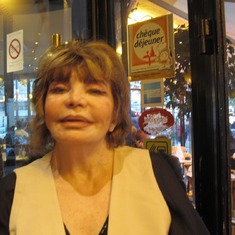 My Dearest Mama in a Bistro at Trocadéro in Paris. This was our “Last Supper” as the next time I saw her in November 2012, she was on her death bed
