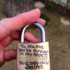 Another view of the lock in memory of my Dearest Mama.