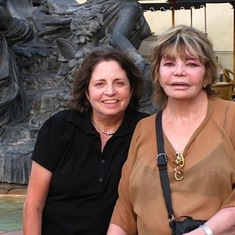 Mama & I sitting at the edge of a fountain on The Plaza in Kansas City, MO.