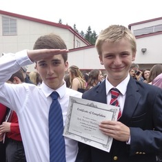8th grade graduation with Erik