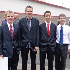 8th grade graduation: Erik, Michael, Andrew & Sam