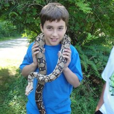 sam with snake