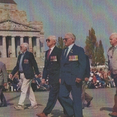Sam, marching to the Shrine of Remembrance on Anzac Day with his unit 22RSU.