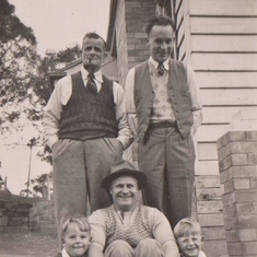 Sam with Pop, Les, Rodney and Edward.