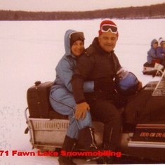 1971 Fawn Lake, Snowmobiling on the frozen lake