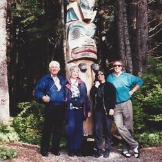SD, DS, Sam and Evelyn at Totem Park Sitka