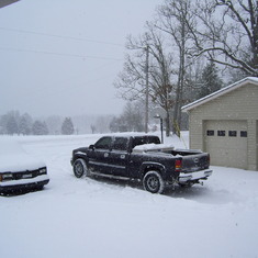 Rob and my truck snowed in