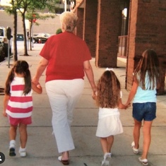 Mom walking on Church St with Brooke Waggoner, Sierra & Marissa Pelino