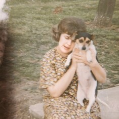 Mom and her Dog--I think his name was Peanut?