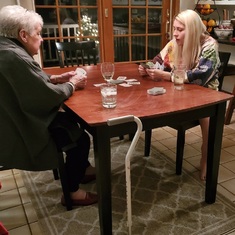 Mom and Sierra Playing Cards--Christmas Time 2020