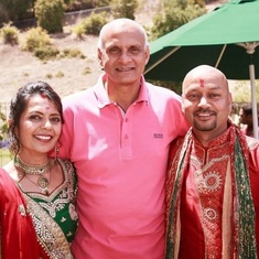 At their wedding.  Neena, you made my friend the happiest person in the world.