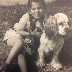 Young Sandee with her sister’s dog