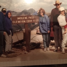 Sandee and Ken with the Jandas and other friends at the ~13,1000 ft Imogene Pass in the mountains near Telluride, CO.