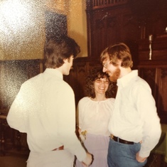 Ken and Sandee talking with Steve Weber, Pittsburgh 1980