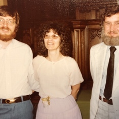 Ken and Sandee’s wedding, Pittsburgh 1980. With the minister.