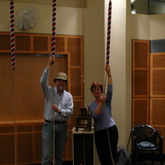 Sandee and Ken in Perth, ringing the Bells formerly at St Martins in London London, 