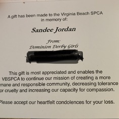 My friends donated towards my animal shelter on behalf of my mom. I know she would have loved that 