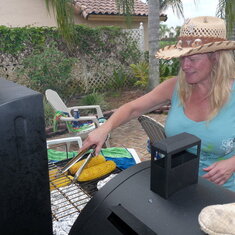 Grilling for friends at home in Pembroke Pines