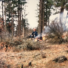 Sandi supervising an AmeriCorps burn near Goldendale