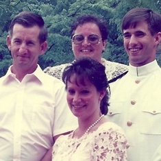 The Hull Family -- Ira (Doug), Sandy, Tammy, and Doug on May 25, 1988 -- U. S. Naval Academy graduation.
