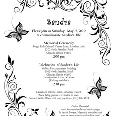 Memorial Ceremony & Celebration of Sandra's Life