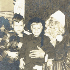 With Santa and big brother Tom - 1951