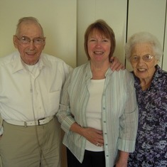 Sally with parents Owen and Alice July 2011